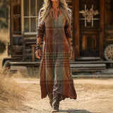 Maria - Casual obleka z dolgimi rokavi z vintage navdihom