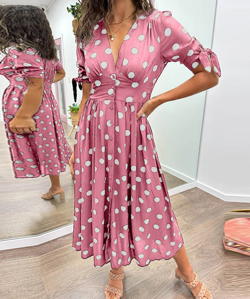 Mónica - Vestido Elegante de Bolinhas