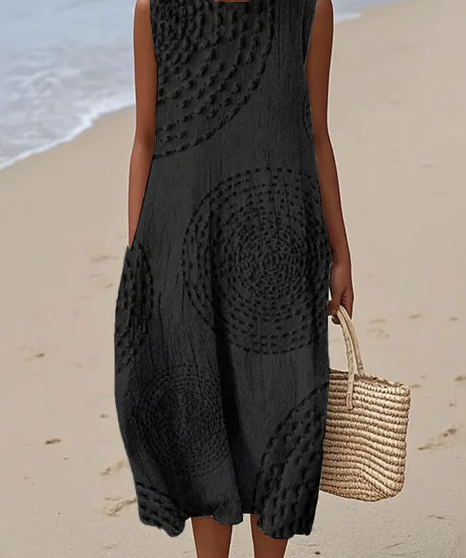 Ana - Vestido Maxi Sem Mangas Texturizado