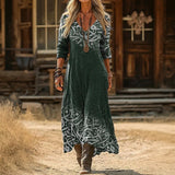 Maria - Casual obleka z dolgimi rokavi z vintage navdihom