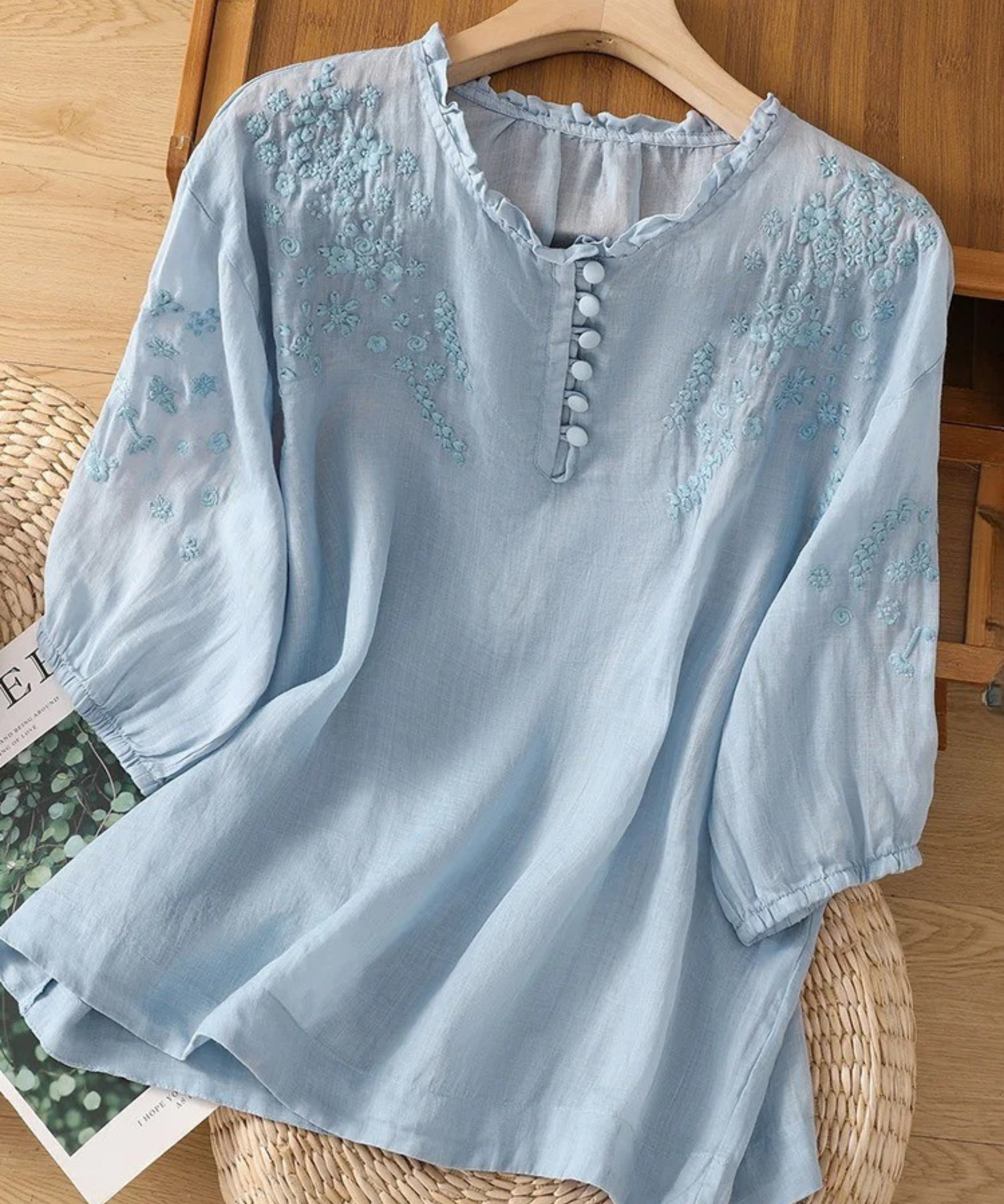 Cassiana - Blusa de Algodão e Linho