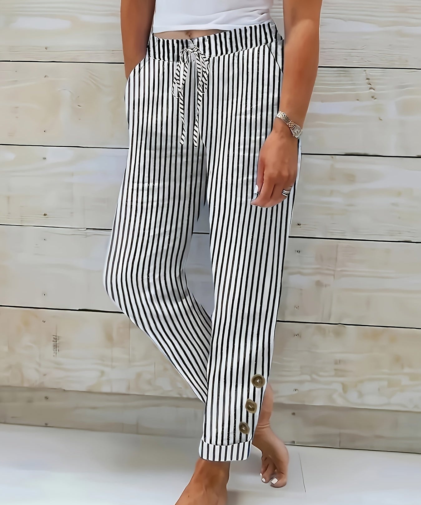 Jimena | Pantalón Rayado Casual
