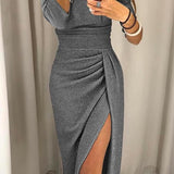Natália - Chic obleka z odprtimi rameni