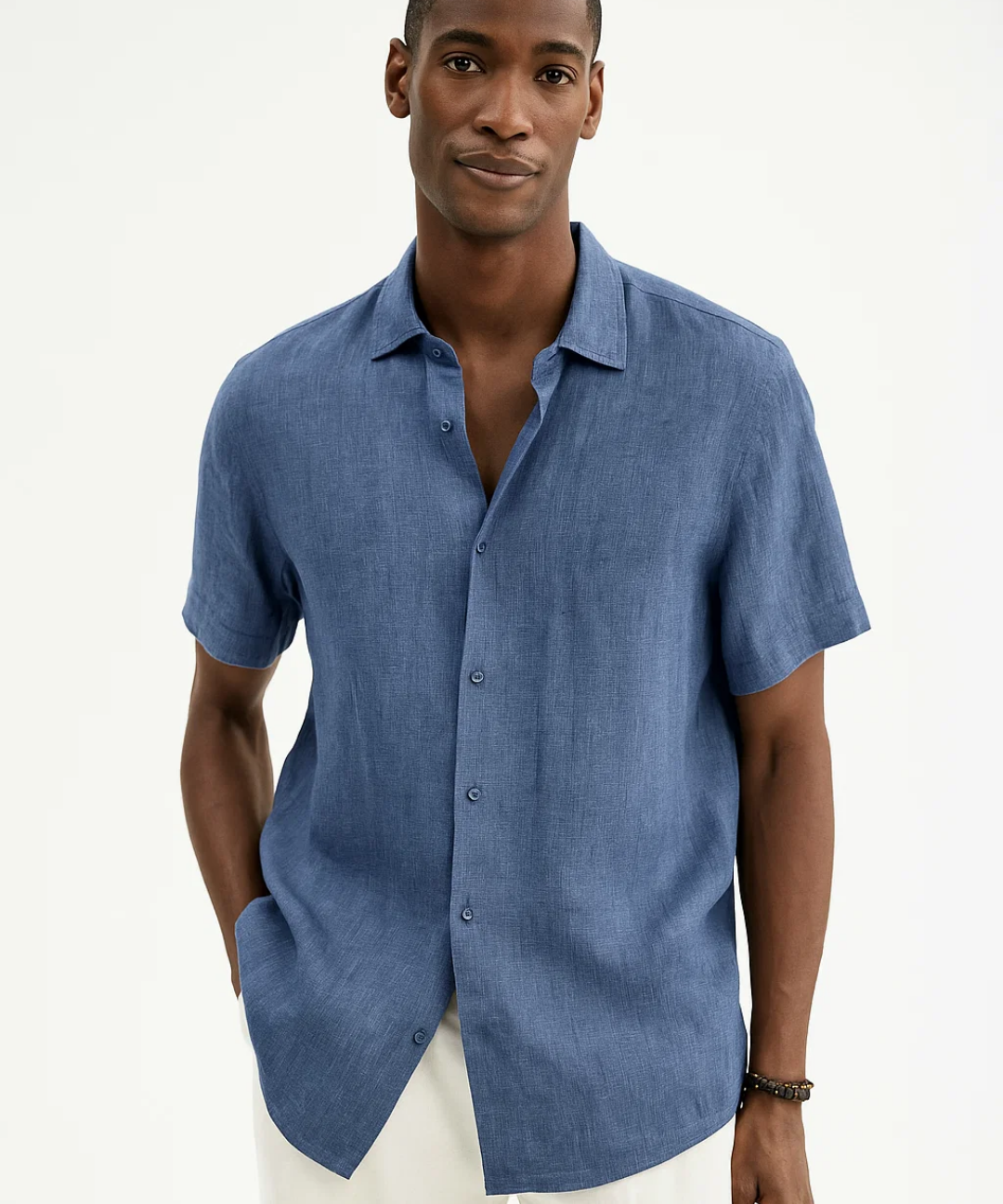 Camisa de Botão - Colarinho Aberto