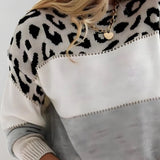 Júlia - Casual pulover z leopardjim vzorcem