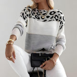 Júlia - Casual pulover z leopardjim vzorcem