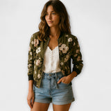 Andreia - Eleganten cvetlični bomber plašč