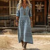 Maria - Casual obleka z dolgimi rokavi, navdihnjena z vintage slogom