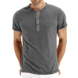 T-Shirt Henley - Mehka Tkanina S Kratko Ovratnico