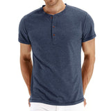 T-Shirt Henley - Mehka Tkanina S Kratko Ovratnico