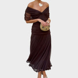 Luana - Elegantna obleka z V-izrezom