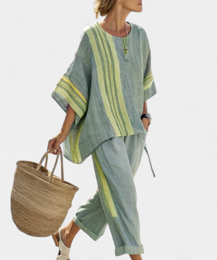 Lorena - Conjunto Boho Linho e Bambu