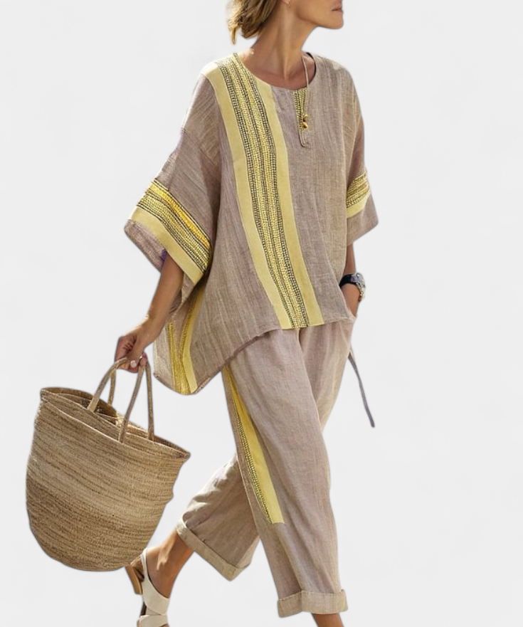 Lorena - Conjunto Boho Linho e Bambu