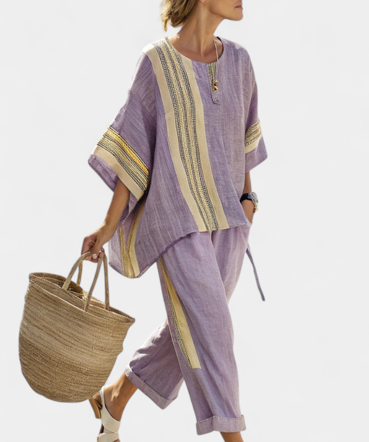 Lorena - Conjunto Boho Linho e Bambu