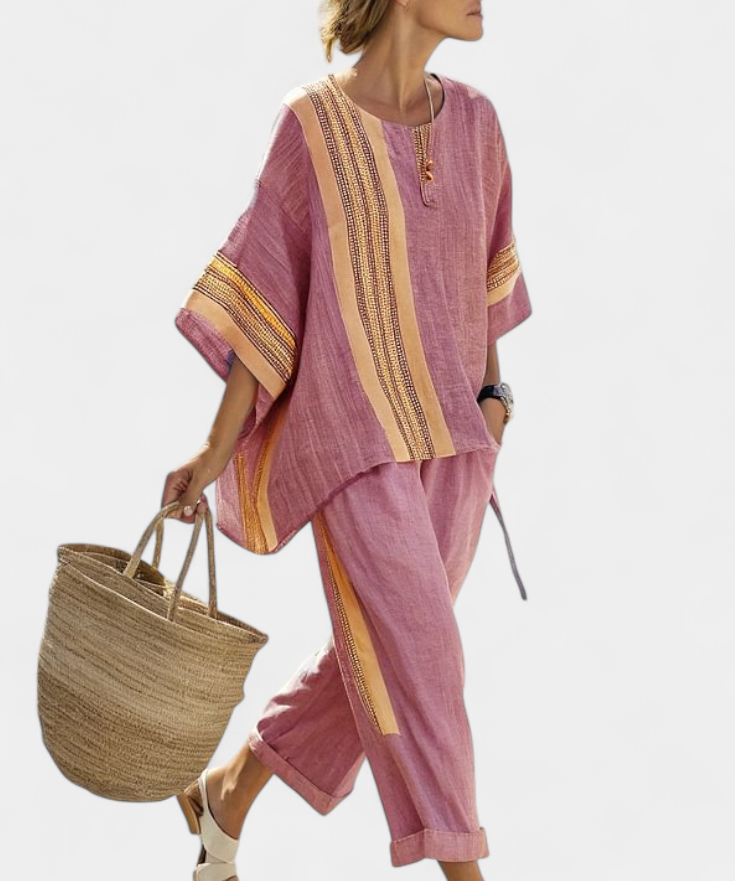 Lorena - Conjunto Boho Linho e Bambu
