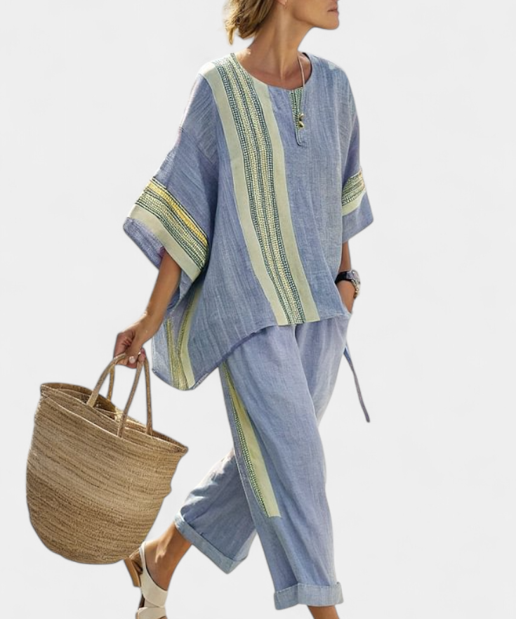 Lorena - Conjunto Boho Linho e Bambu