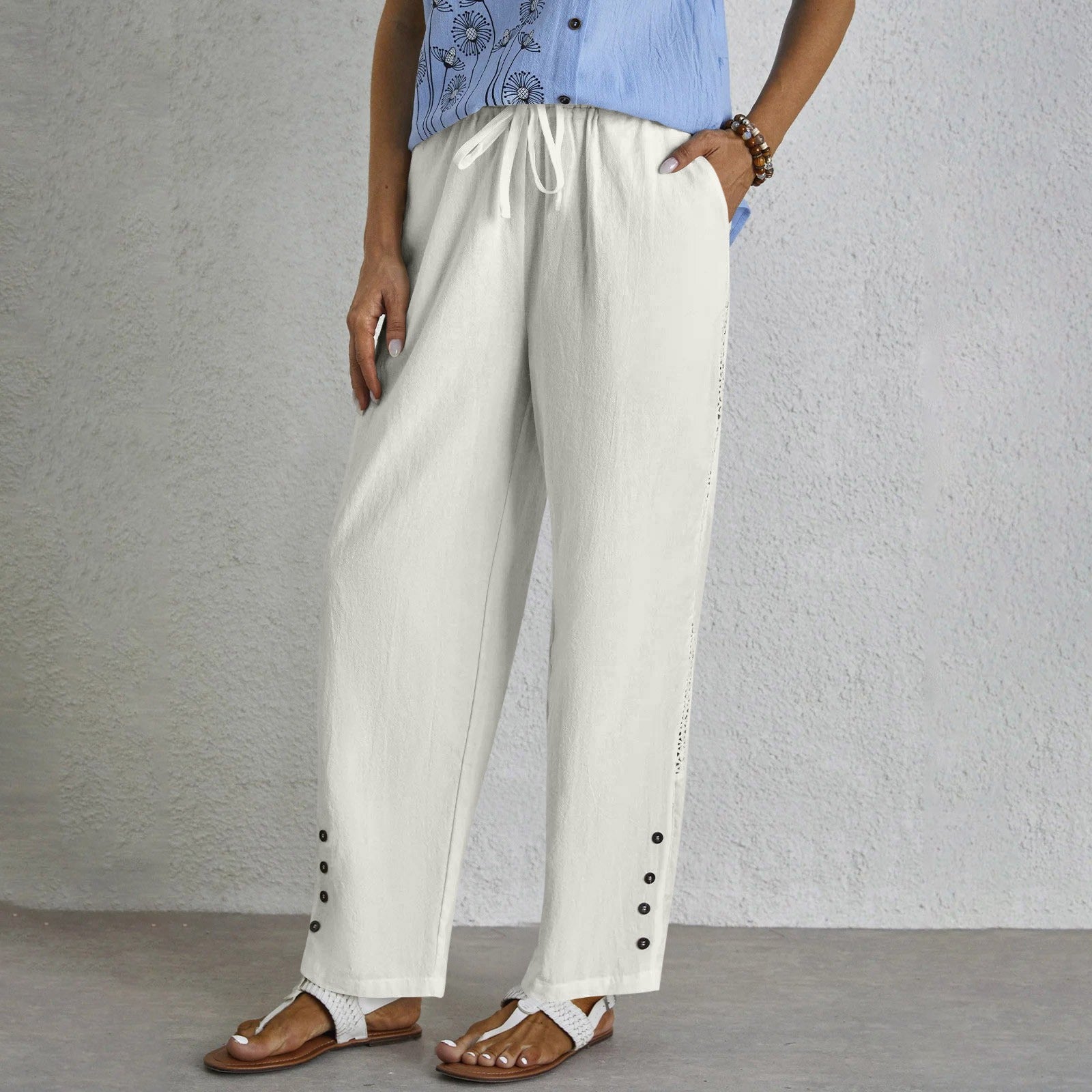 Cristina | Pantalones Holgados con Botones
