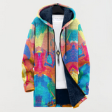 Hoodie z barvitim umetniškim vzorcem