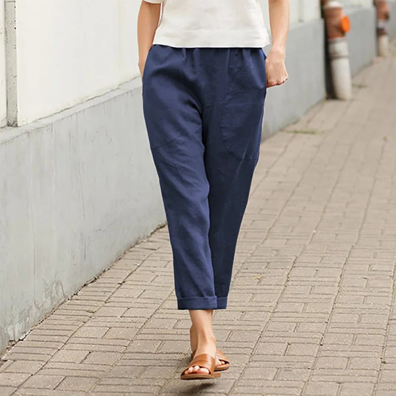Marina | Pantalones Amplios con Bolsillos
