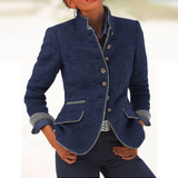 Valéria - Elegantni Cardigan z Visokim Ovratnikom