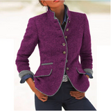 Valéria - Elegantni Cardigan z Visokim Ovratnikom