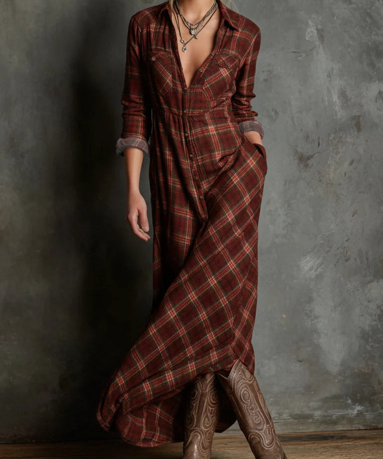 Lídia - Vestido longo de camisa
