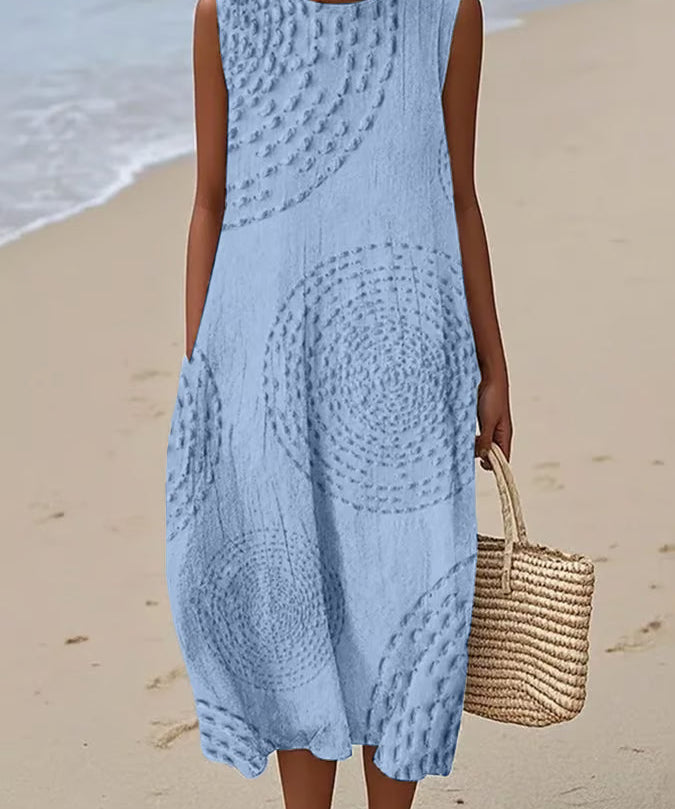 Ana - Vestido Maxi Sem Mangas Texturizado