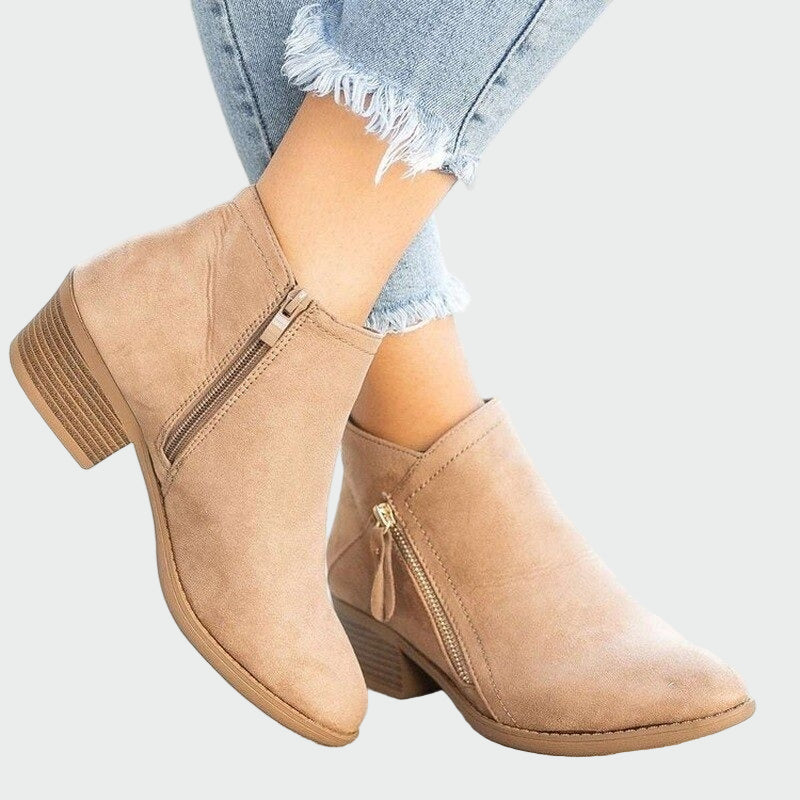 Botas de couro ortopédicas premium com salto para o inverno