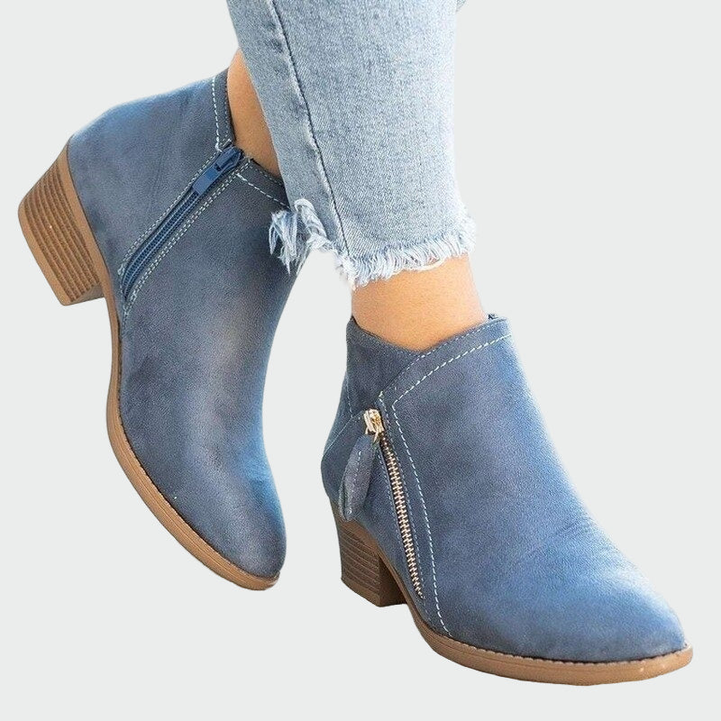 Botas de couro ortopédicas premium com salto para o inverno