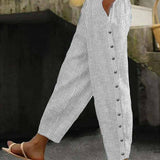 Lourdes | Pantalón con Botones Rayado
