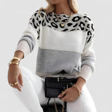 Júlia - Casual pulover z leopardjim vzorcem