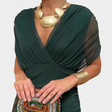 Luana - Elegantna obleka z V-izrezom