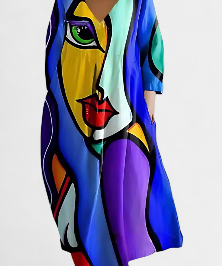 Ana - Vestido Fluido com Estampa